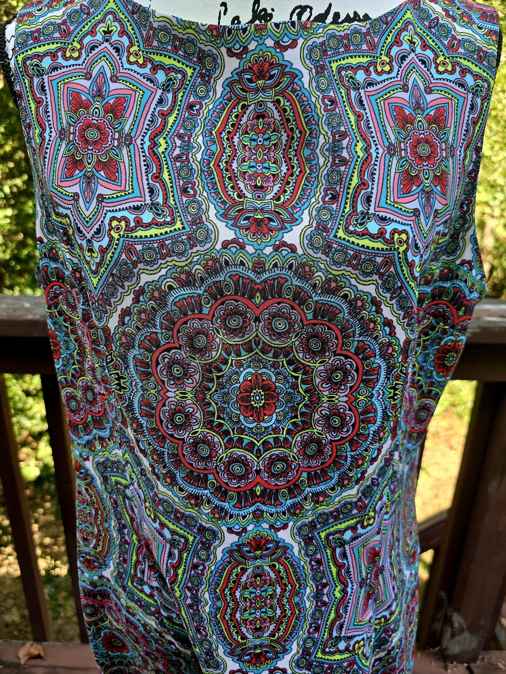 London Times Multicolor Mandala Print Midi Dress